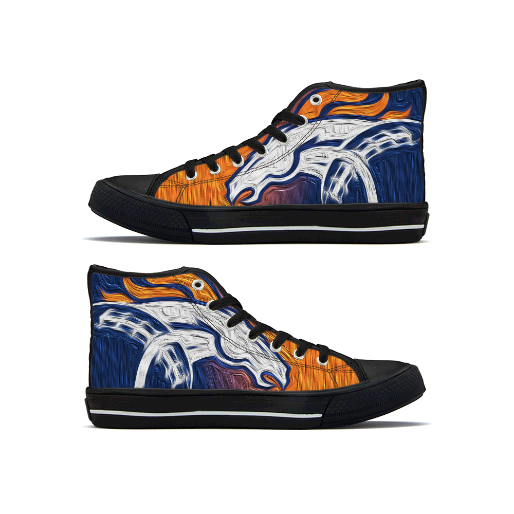 Women's Denver Broncos High Top Canvas Sneakers 002